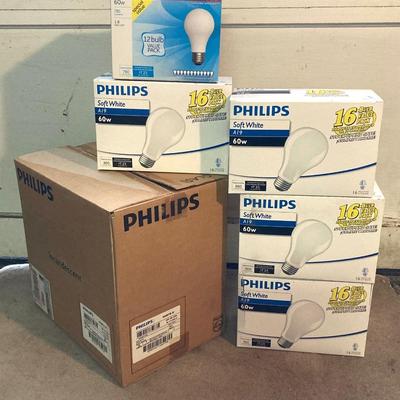LOT 175: Large Lot of Light Bulbs - Phillips Soft White 60w and GE Soft White 60w