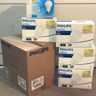 LOT 175: Large Lot of Light Bulbs - Phillips Soft White 60w and GE Soft White 60w