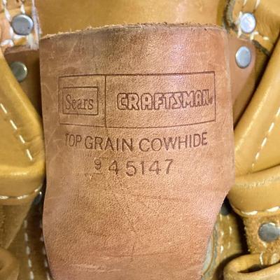 LOT 179: Bucket Boss Brand Gatemouth Jr Tool Bag, Craftsman Tool Belt, Pencil Holder, Ryobi Drill Bits