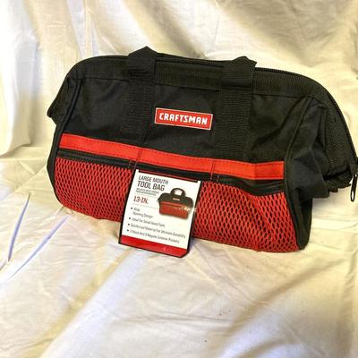 LOT 181: Craftsman Tool Bag, Craftsman Tool Pouch, Ryobi Drill Bits and Bolen Pencil Holder