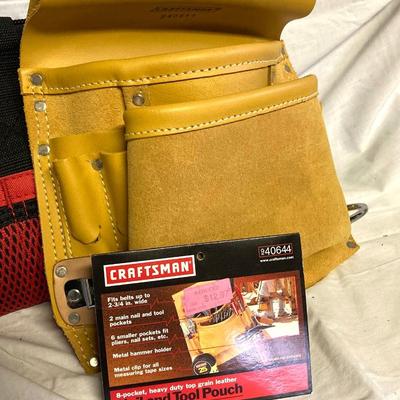 LOT 181: Craftsman Tool Bag, Craftsman Tool Pouch, Ryobi Drill Bits and Bolen Pencil Holder