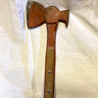 LOT 182: Ready to Work Collection - Craftsman Tool Pouch, Sears Size 10.5 Work Boots, Hand Axe / Hatchet, Hook Hanging Work Light, Jersey...