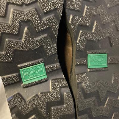 LOT 182: Ready to Work Collection - Craftsman Tool Pouch, Sears Size 10.5 Work Boots, Hand Axe / Hatchet, Hook Hanging Work Light, Jersey...