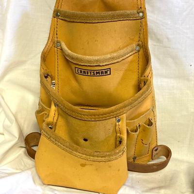 LOT 182: Ready to Work Collection - Craftsman Tool Pouch, Sears Size 10.5 Work Boots, Hand Axe / Hatchet, Hook Hanging Work Light, Jersey...