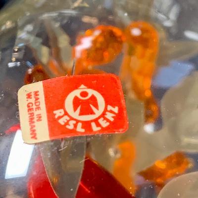 LOT:191: Vintage Ornaments Including De Carlini Angel, Clown and Mouse. Art Glass Teadrop Ornament, Resl Lenz Pear Shaped Ornament and More