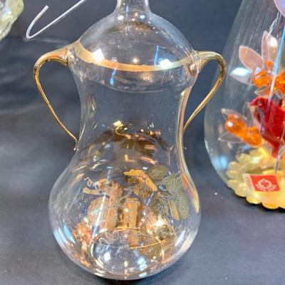 LOT:191: Vintage Ornaments Including De Carlini Angel, Clown and Mouse. Art Glass Teadrop Ornament, Resl Lenz Pear Shaped Ornament and More