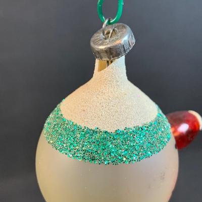 LOT:191: Vintage Ornaments Including De Carlini Angel, Clown and Mouse. Art Glass Teadrop Ornament, Resl Lenz Pear Shaped Ornament and More