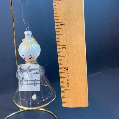 LOT:191: Vintage Ornaments Including De Carlini Angel, Clown and Mouse. Art Glass Teadrop Ornament, Resl Lenz Pear Shaped Ornament and More