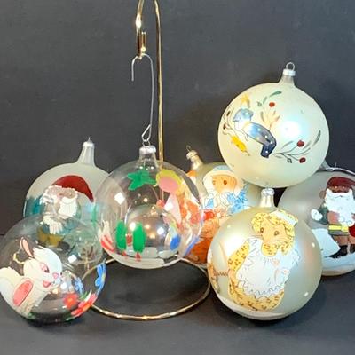LOT 193: Hand Painted Christmas Bulbs by De Carlini and More