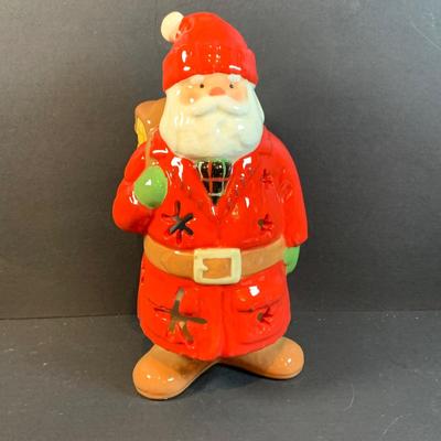 LOT:195: Adorable Christmas Decor Including Precious Moments Rudolph the Red-Nosed Reindeer Santa Figurine, Mikasa Bell, Glass Ornaments,...