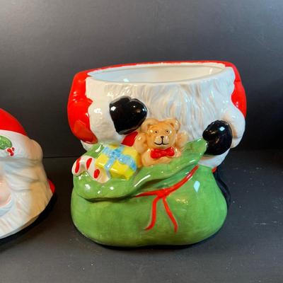 LOT 196: Holidays with Dunkin, Coke and Starbucks- Cups, Glasses, Canister, a Musical Santa Cookie Jar, Glass Stir Sticks and More