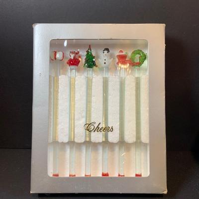 LOT 196: Holidays with Dunkin, Coke and Starbucks- Cups, Glasses, Canister, a Musical Santa Cookie Jar, Glass Stir Sticks and More