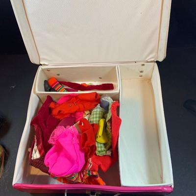 LOT 198: Vintage Skipper Doll Case Loaded with 60's Clothing for Ken, Skipper, Francie and Barbie, and a Ken (1966) Barbie (1967)...