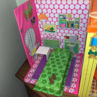 LOT 199: Barbie Country Living Home Play Set with Furniture and Other Barbie Accessories and a Bonaza Horse