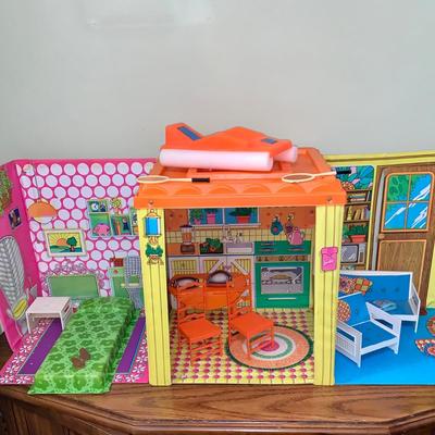 LOT 199: Barbie Country Living Home Play Set with Furniture and Other Barbie Accessories and a Bonaza Horse