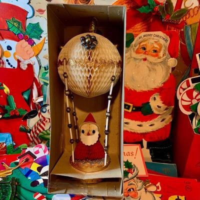 LOT 202: Vintage Christmas Ephemera Including Cards, Cut-Outs. Wall Hangings Magazines and Much More