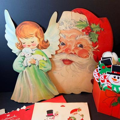 LOT 202: Vintage Christmas Ephemera Including Cards, Cut-Outs. Wall Hangings Magazines and Much More