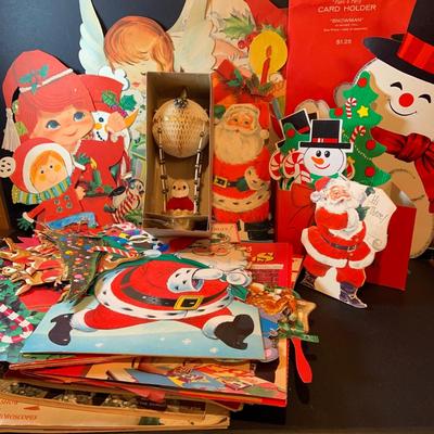 LOT 202: Vintage Christmas Ephemera Including Cards, Cut-Outs. Wall Hangings Magazines and Much More