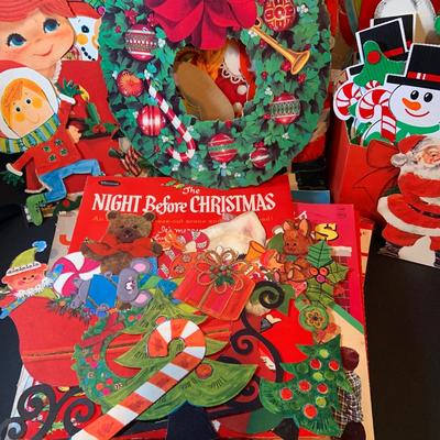 LOT 202: Vintage Christmas Ephemera Including Cards, Cut-Outs. Wall Hangings Magazines and Much More