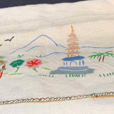 LOT 205: Academy Arts Chinese Bird Panels with Dull Gold Foil Background and Scrub-out Mirror, Japanese Tiki Mug, and Other Asian...