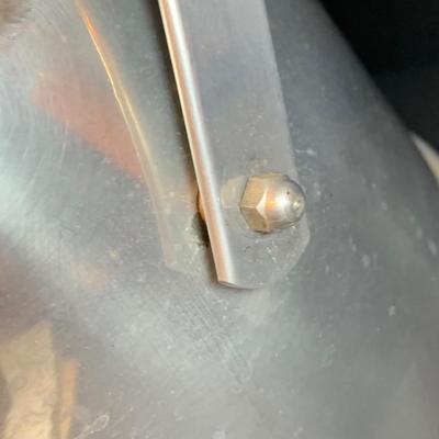 LOT:207 Set of 8 Raffiaware Cups, Aluminum Ice Bucket and Aluminum Steak Platter with Wood Base