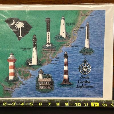 Lighthouse Figurine Display Celebrating The Beauty & Picturesque Views of Coastal South Carolina
