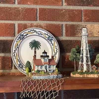 Lighthouse Figurine Display Celebrating The Beauty & Picturesque Views of Coastal South Carolina