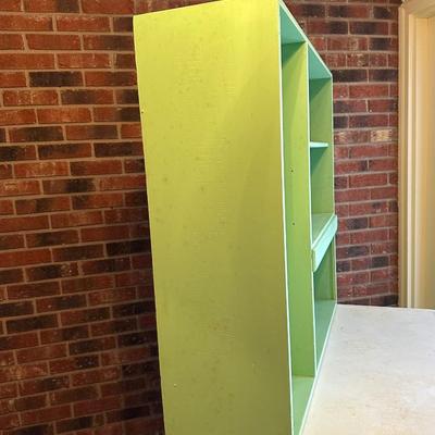 Retro Green Hoosier Cabinet Display with Wheels