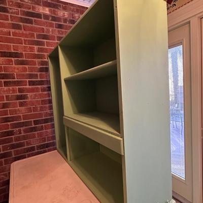 Retro Green Hoosier Cabinet Display with Wheels