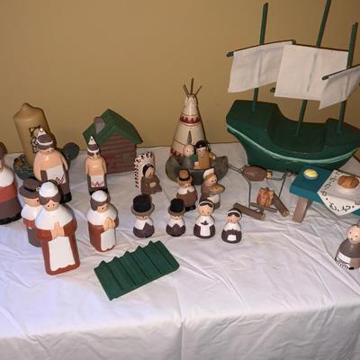 Lot of Thanksgiving village