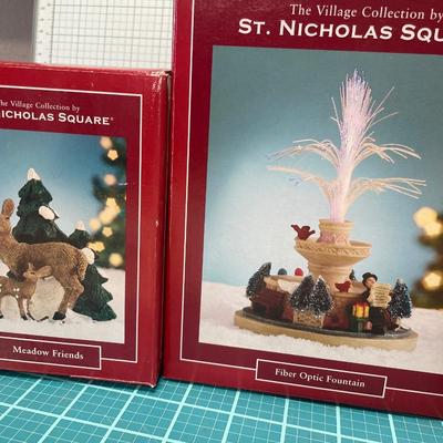Saint Nicholas Square metal friends, fiber optic fountain, and treehouse