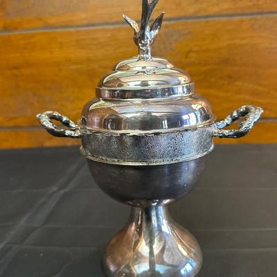 Antique Silver-plate “Spooner” Appetizer Bowl and Swan Candelabra