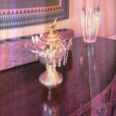 Antique Silver-plate “Spooner” Appetizer Bowl and Swan Candelabra