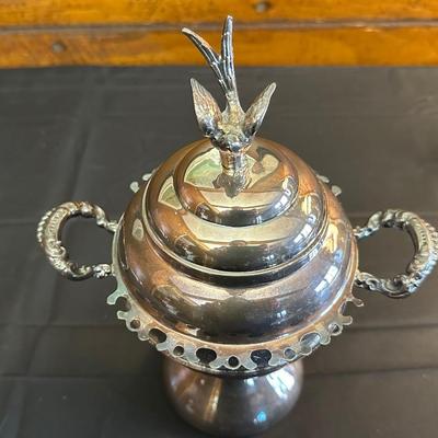 Antique Silver-plate “Spooner” Appetizer Bowl and Swan Candelabra
