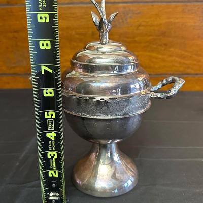 Antique Silver-plate “Spooner” Appetizer Bowl and Swan Candelabra