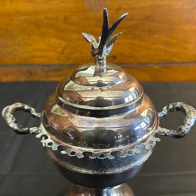 Antique Silver-plate “Spooner” Appetizer Bowl and Swan Candelabra