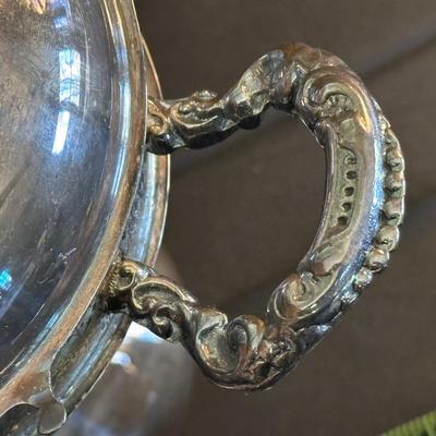 Antique Silver-plate “Spooner” Appetizer Bowl and Swan Candelabra