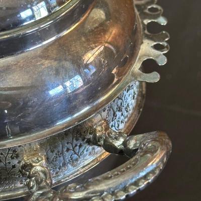 Antique Silver-plate “Spooner” Appetizer Bowl and Swan Candelabra