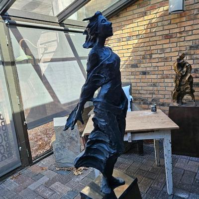 "Wind" Half Life Size Bronze Sculpture by Jane DeDecker