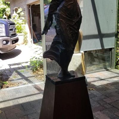 "Wind" Half Life Size Bronze Sculpture by Jane DeDecker
