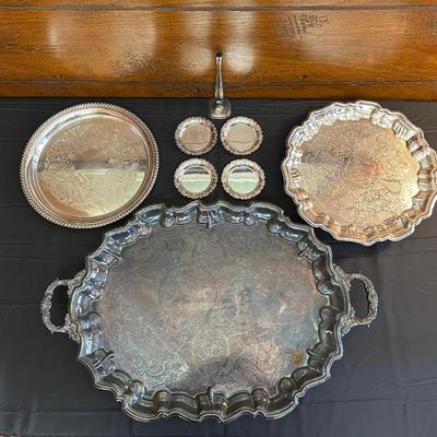Collection of Silver Plated Dishes and Vase