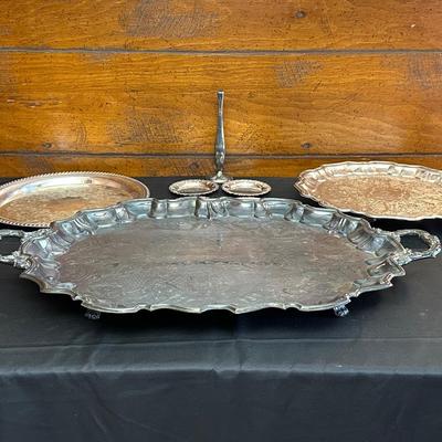 Collection of Silver Plated Dishes and Vase