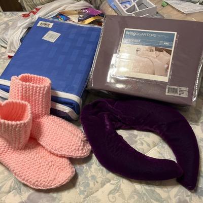 Two new queen sheet sets, nice blanket and more