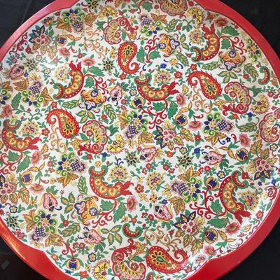 Stainless trays, ice crusher, deviled egg plate & metal tray