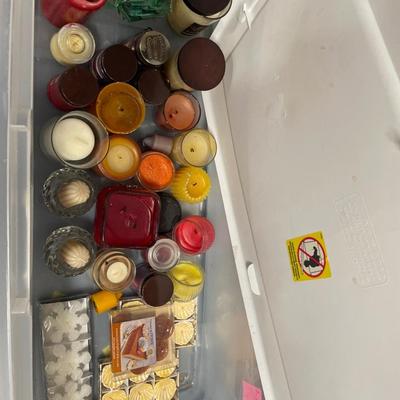 Large tote of candles