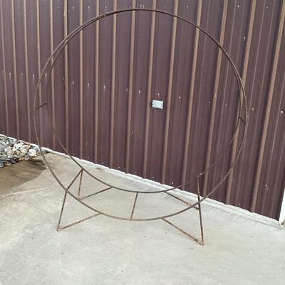 Lot 683 Vintage Large Boho Wrought Iron Firewood Holder