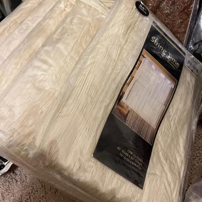 NIB curtains, rods medicine cabinet/mirror and misc glassware