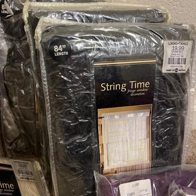 NIB curtains, rods medicine cabinet/mirror and misc glassware