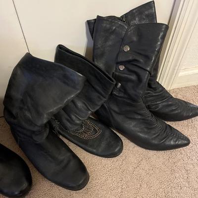 Three black boots -size 8