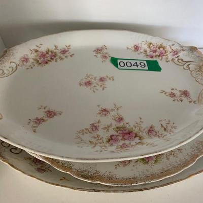 Warwick Antique China Platters Lot